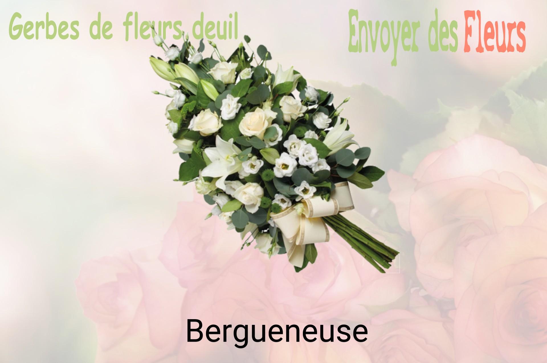 Gerbe de fleurs de deuil livrée à Bergueneuse